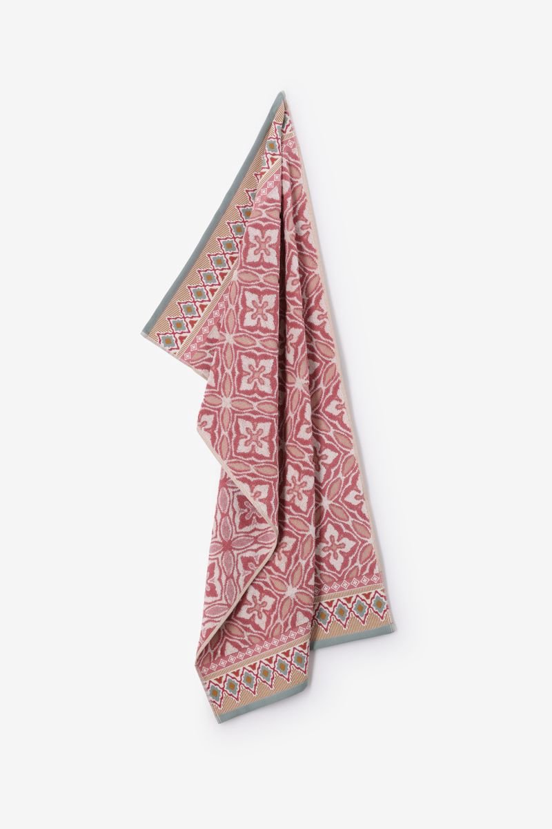 Sissy-Boy - Roze handdoek met tile print medium