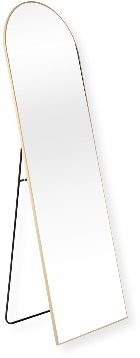 Oval Staande Spiegel - Gecoat, Goudkleurig, 160x50cm