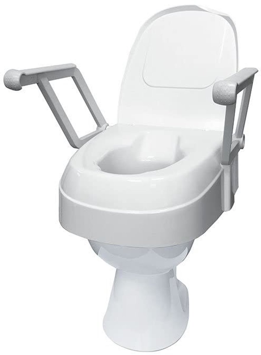 Toiletverhoger Theo met Armleuningen en Deksel - Verstelbare Hoogte