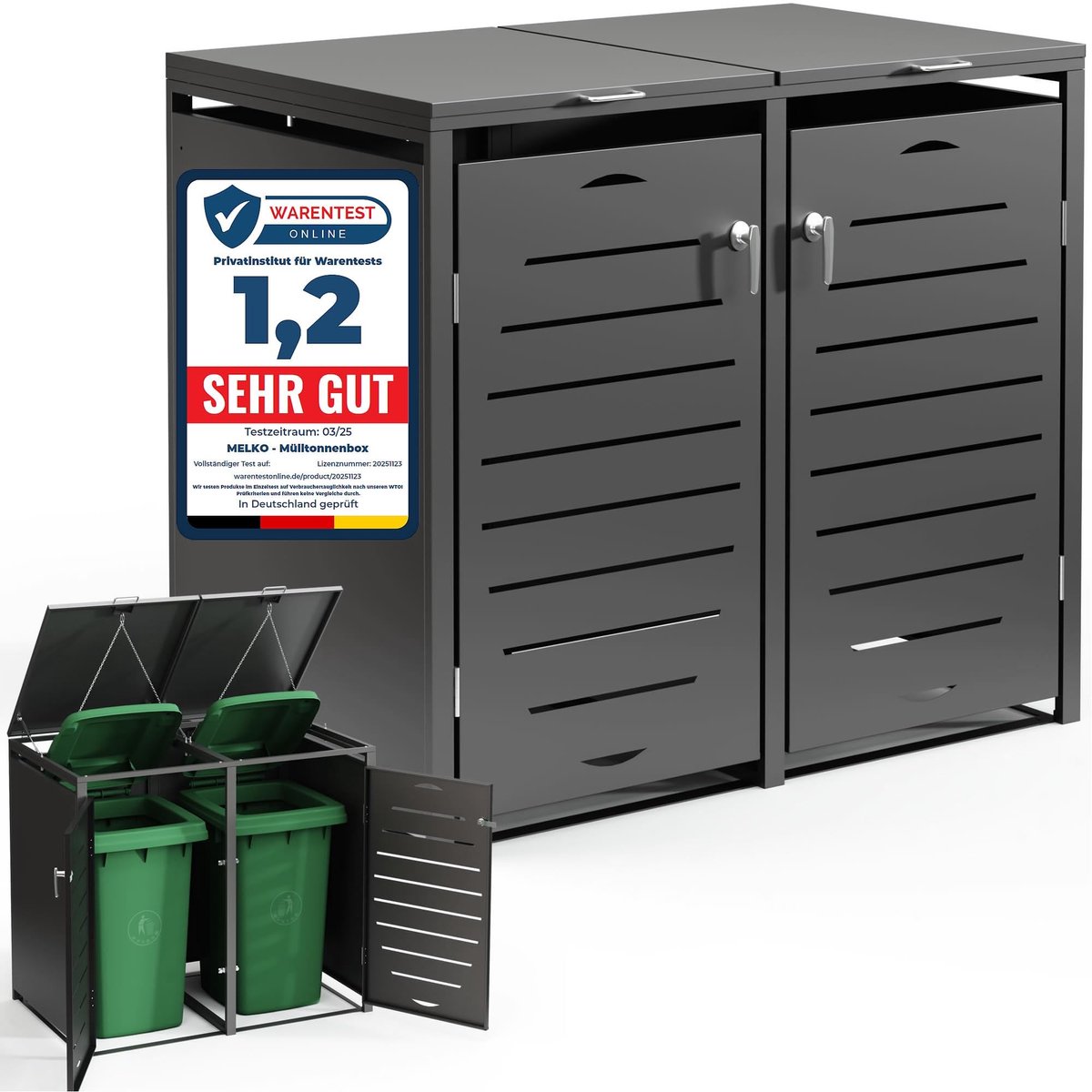 Afvalcontainer Box - Dubbele Opslagoplossing - Antraciet