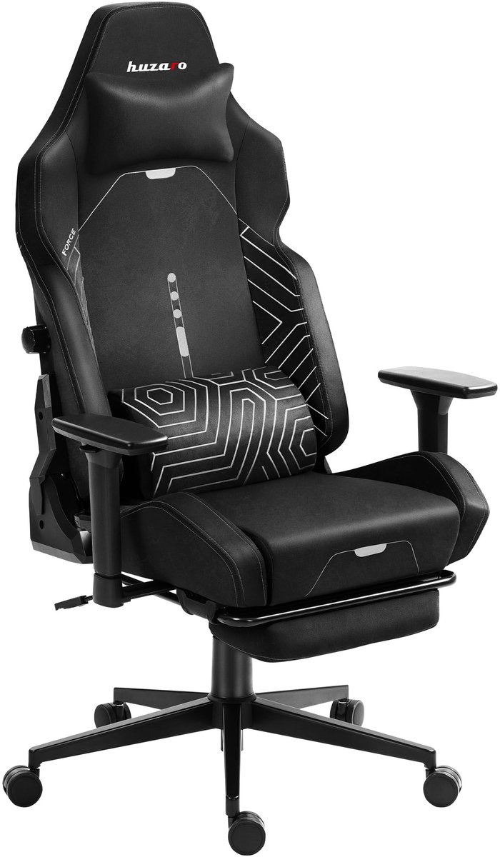 Ergonomische Gamingstoel - Aanpasbare Rugleuning en Voetsteun - Zwart