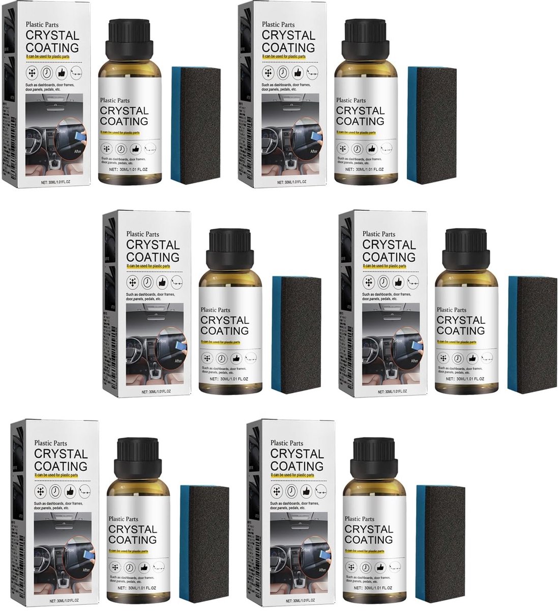 Auto Plastic Restorer - Crystal Coating 30ml met Spons