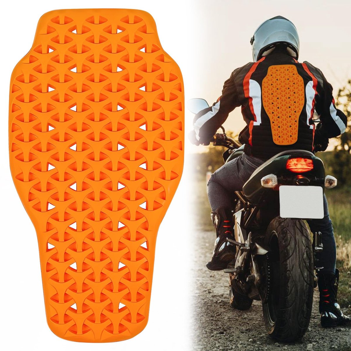 Motorfiets Rugbeschermer - Verstelbaar en Afneembaar - Oranje