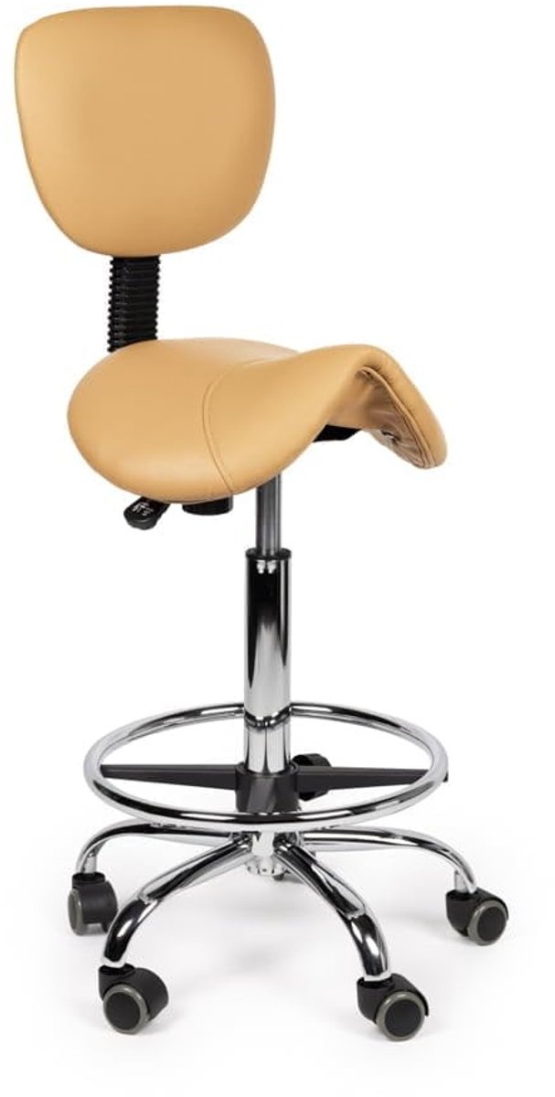 Zadelkruk met Rugleuning - Verstelbare Zithoogte 50 t/m 68 cm