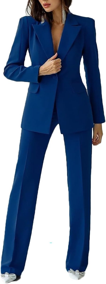 Twee-delige zakelijke outfit - Donkerblauw - Slim fit