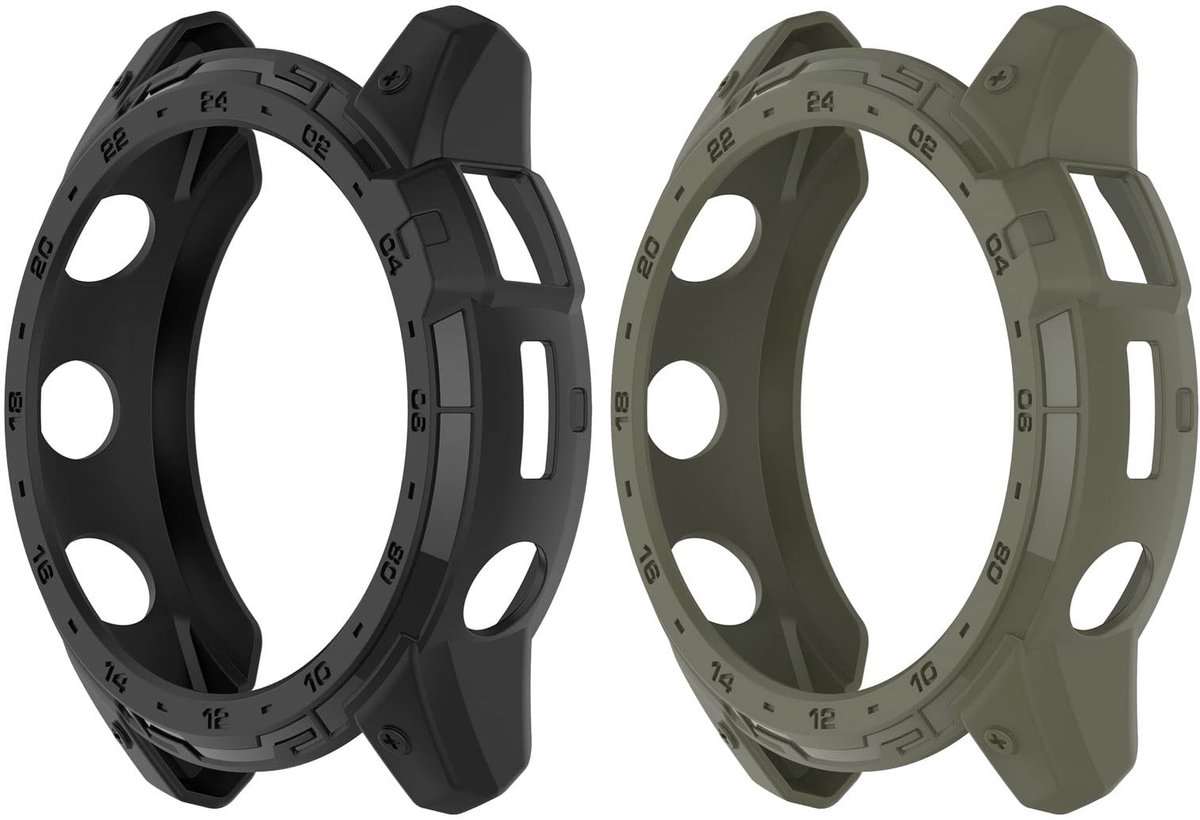 Beschermcase voor Garmin Tactix 7 - TPU Zwart en Groen