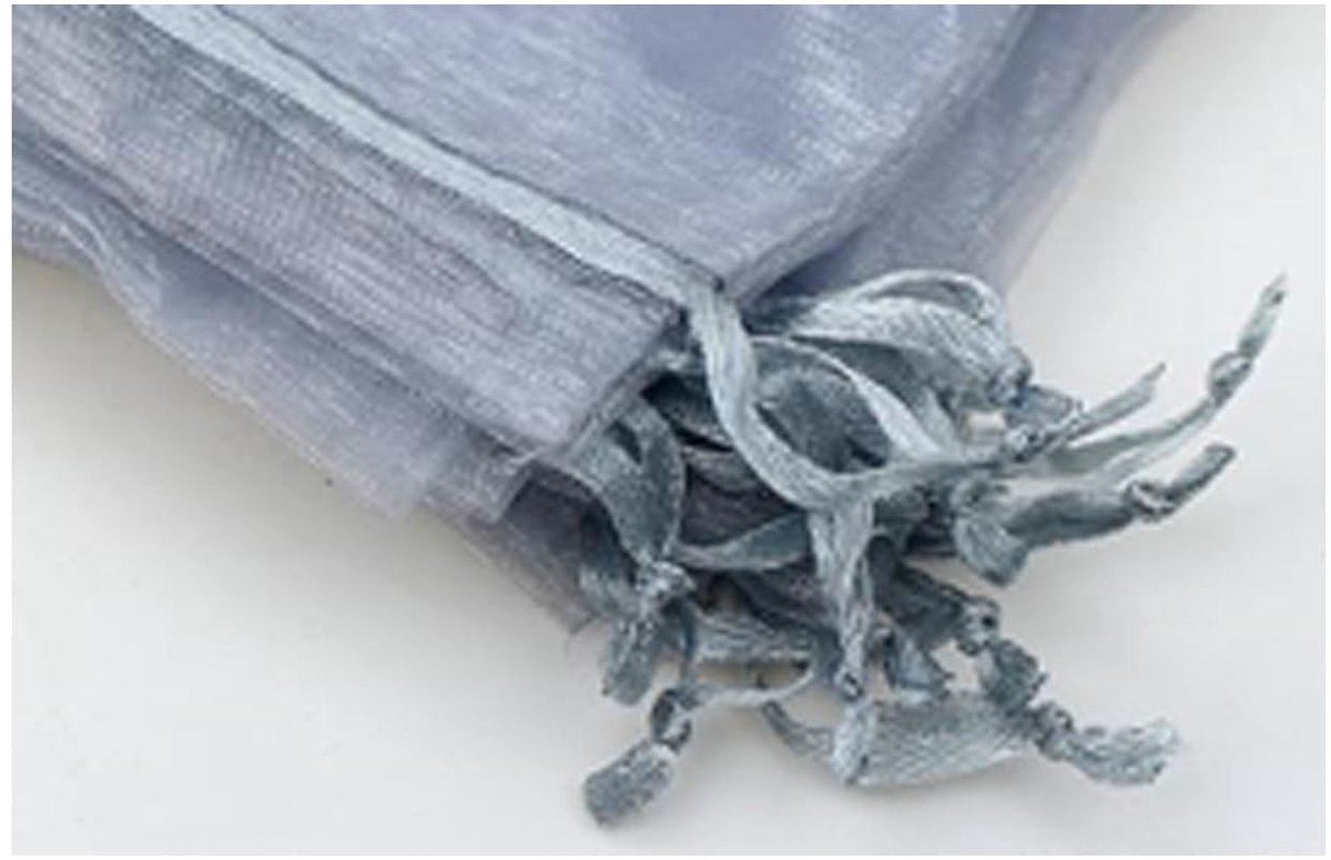 Organza Zakjes - Doorzichtig met Touwsluiting - 15 x 20 cm - Zilver