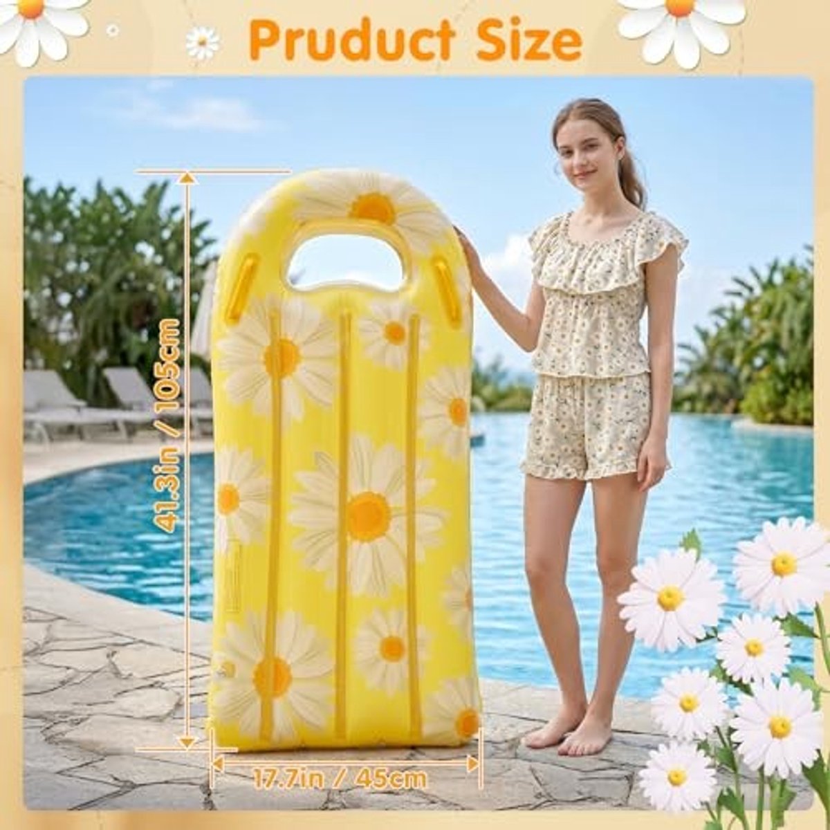 Opblaasbare Surfboard Luchtmatras - Geel - 103x47 cm