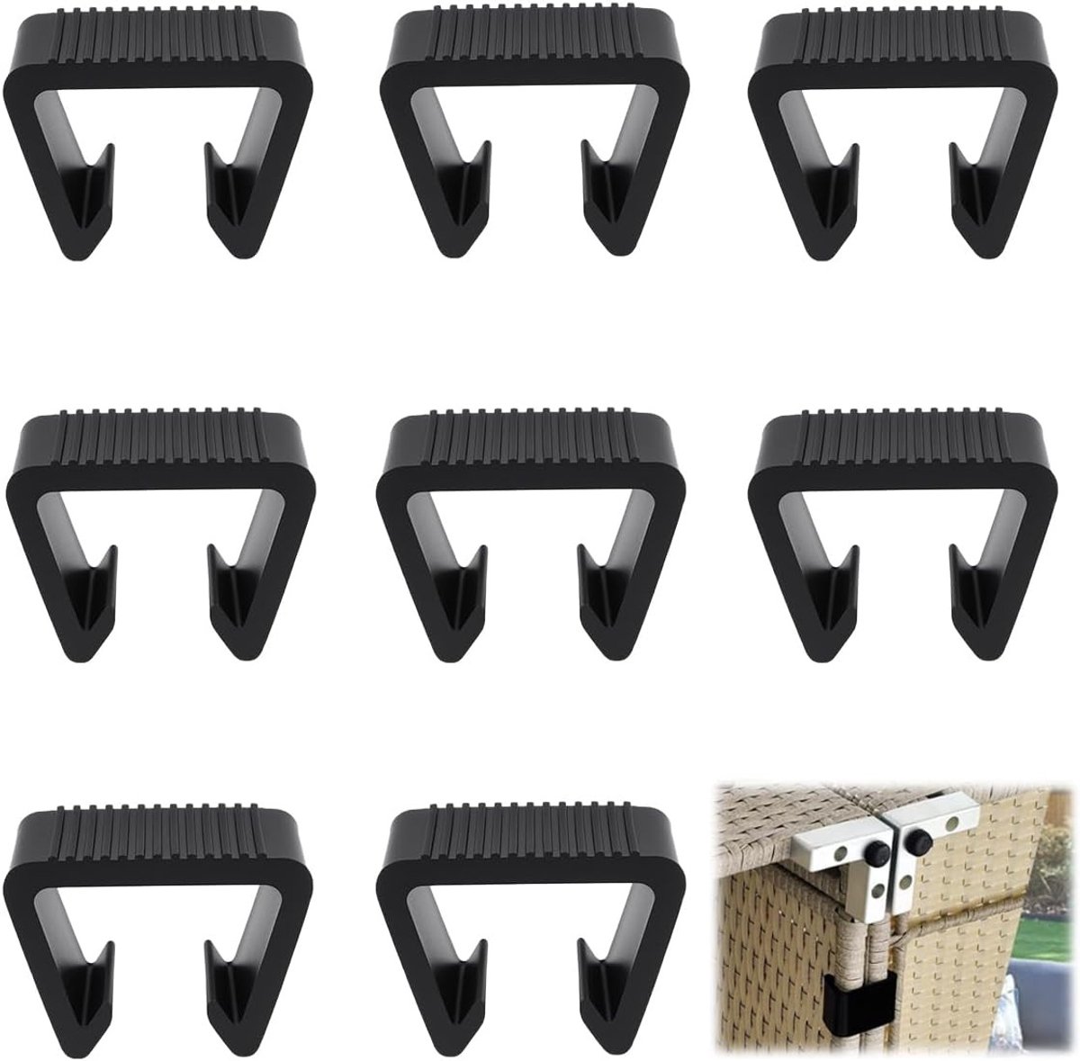 Set van 8 Tuinmeubilair Bevestigingsclips van 4.2 cm - Ideaal voor Buitenmeubilair en Terrasoplossingen
