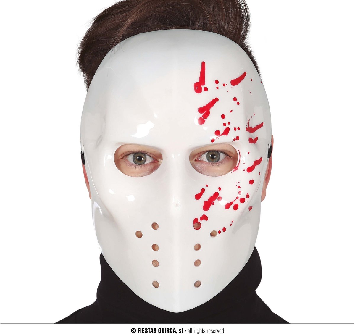 Wit Bloederig Hockey Masker