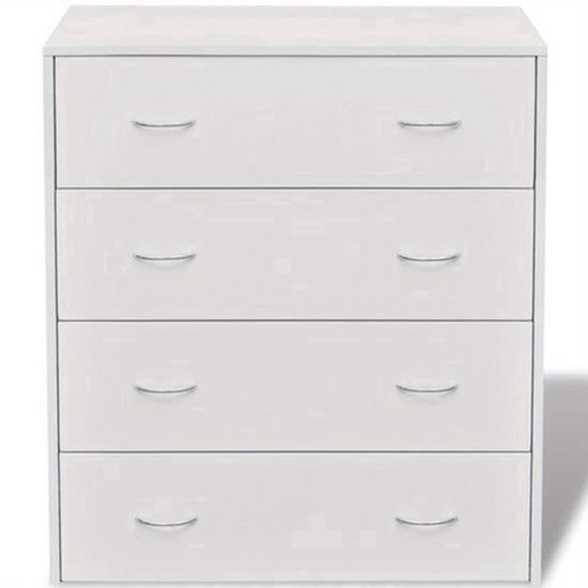 Bijzettafel – Nachtkastje – Opbergkastje – Ladeblok – Kastje – 4 Lades – Ruime Opbergruimte – Weerbestendig Wit