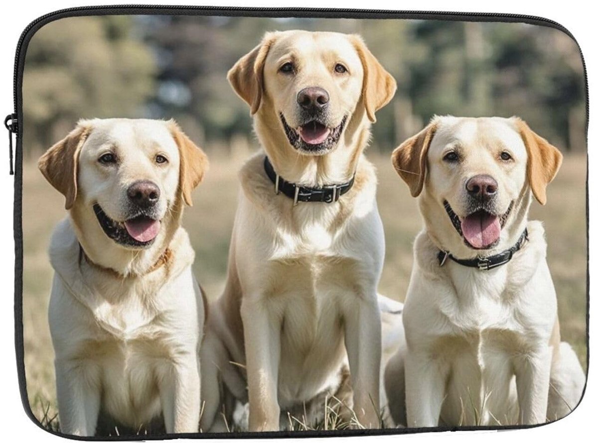 Laptop Sleeve 12 inch - Slim en Schokbestendig - Zwart met Dierenprint