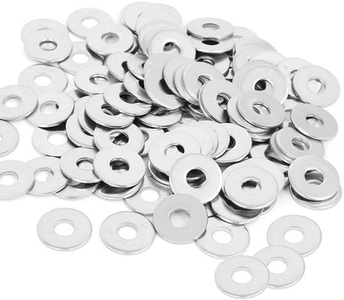 Platte sluitringen M5 roestvrij staal x 15 mm - Brede vleugels voor schroeven, moeren en draadstang - 150 stuks