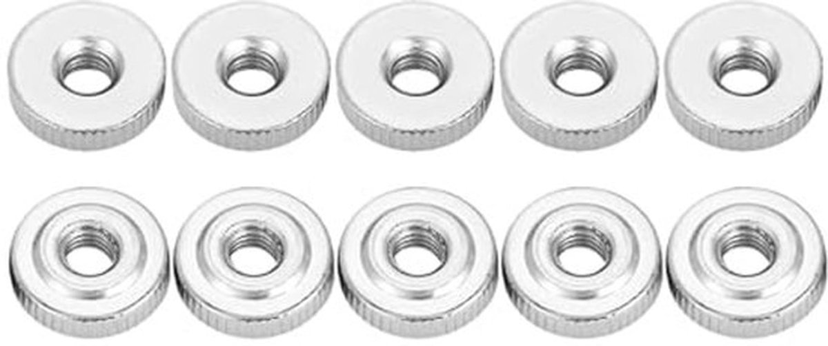 Gekartelde moer, GB807 handgreepmoer Gekartelde vleugelmoeren M3 M4 M5 M8 Ronde gekartelde moeren van koolstofstaal voor productiemachines (M4 (10 stuks))