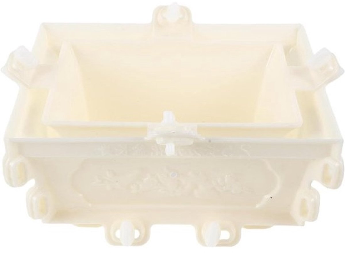 Betonnen Plantenbakmal - Bloempot Gietvorm - Tuin Decoratie Maken - Zeer Gedetailleerde Textuur - 25x18x12cm - Beige