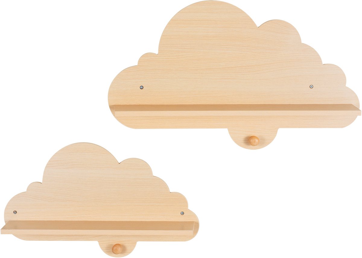 SureDeal® - Boekenkast - 2-delige Wandplank Zweefplank - 60,5x11x36 cm - Naturel