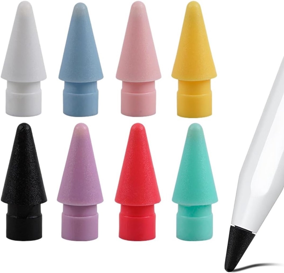 8 x Hooggevoelige Nibs voor Apple Pencil 1 en 2 - Ideaal voor iPad, Tekenen en Schrijven