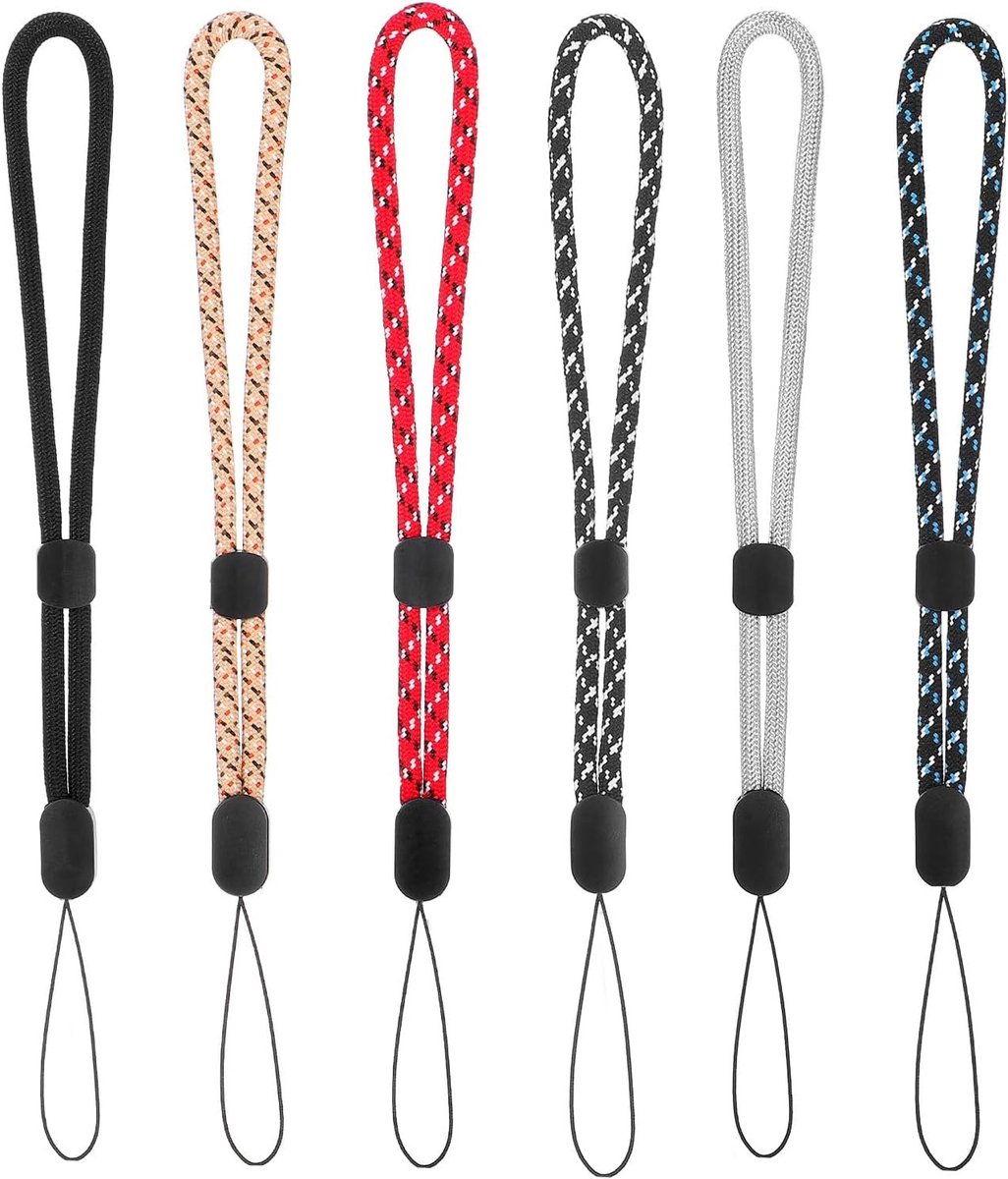Verstelbare kleurrijke nylon polsbanden - 6 stuks voor camera, sleutels en telefoonaccessoires