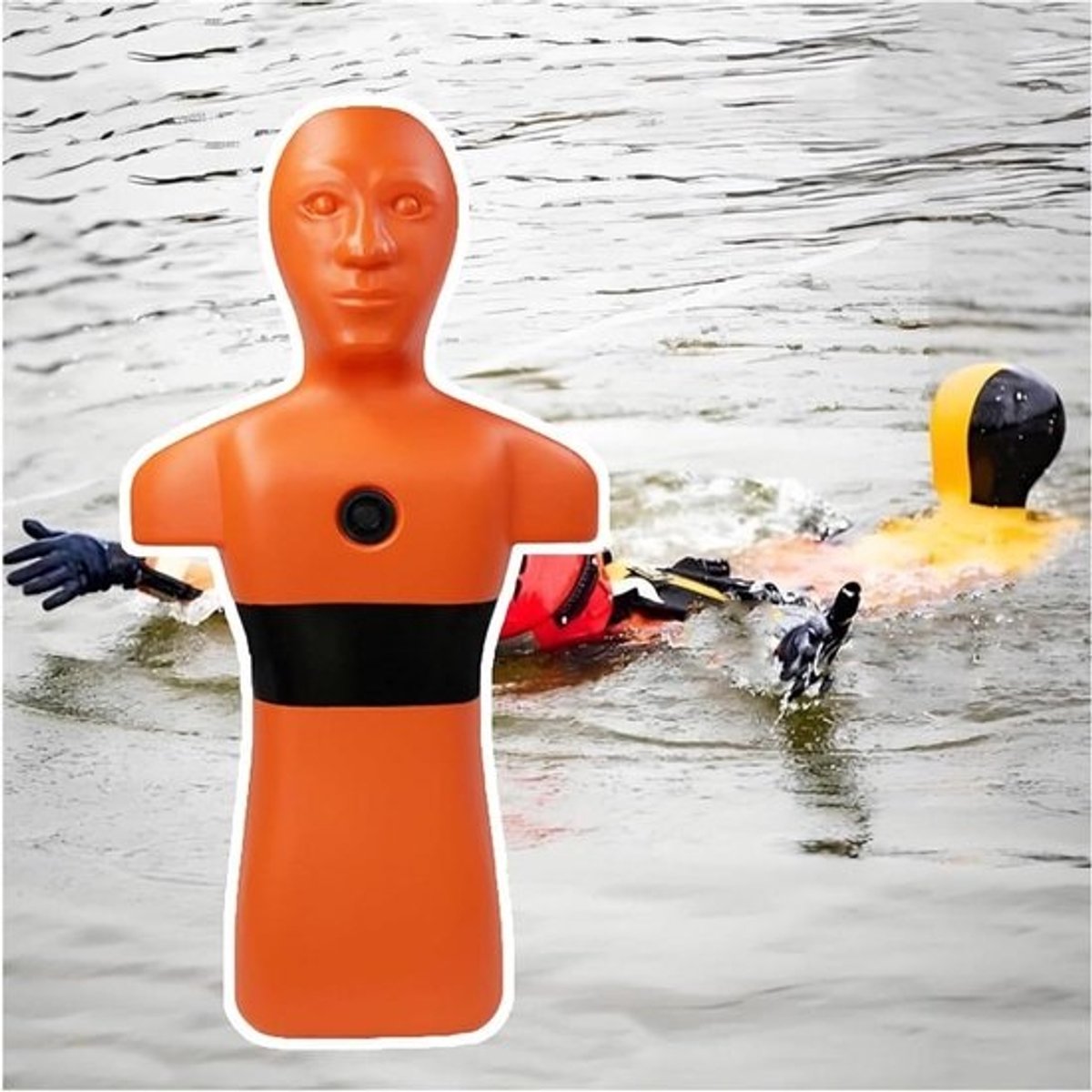 Water Reddingsdummy - Oefendummy Zwemmen - Levensreddende Vaardigheden Oefenen - Water Injectie Gaten - 100 cm - Oranje