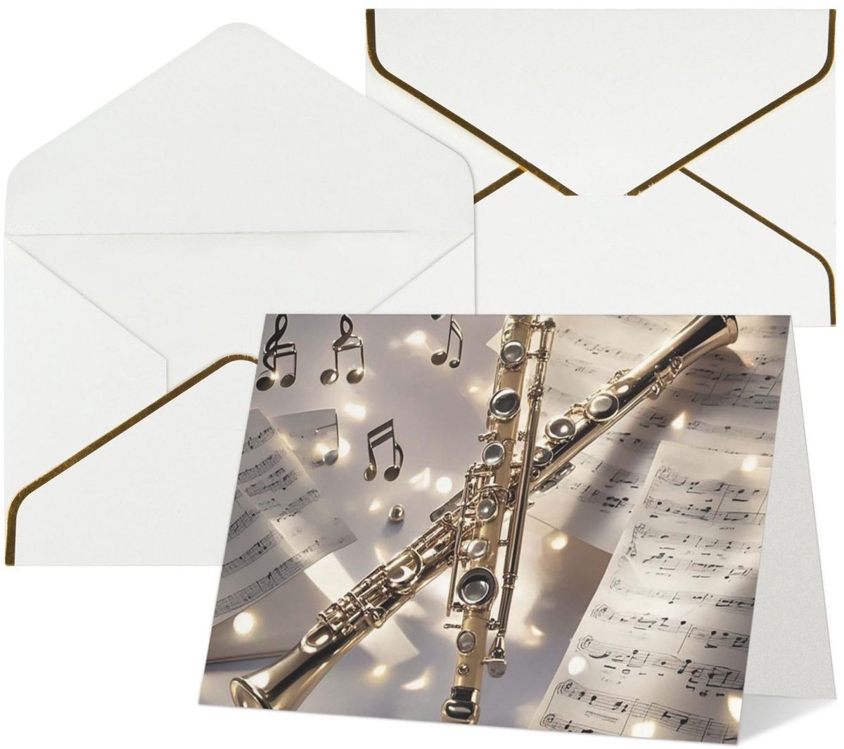 Verjaardagskaart met envelop - Fluit Muziek