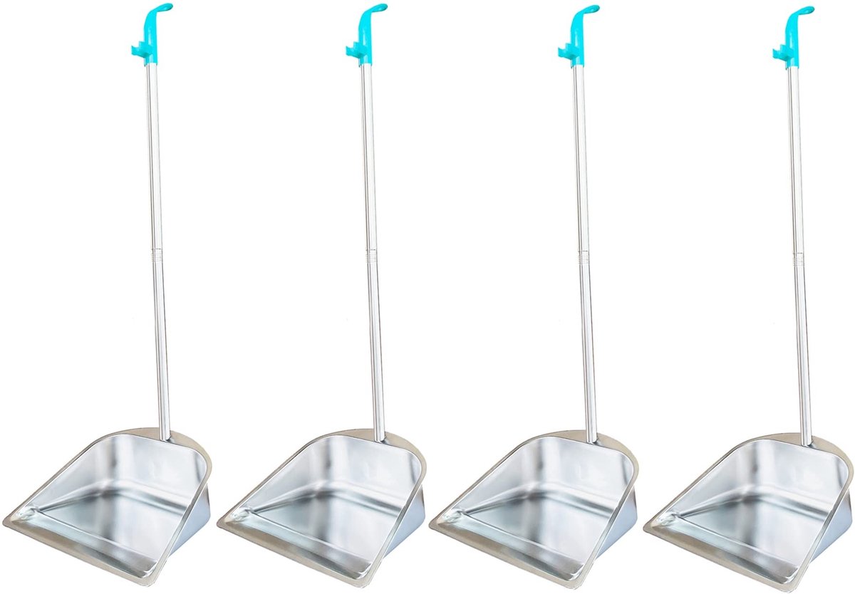 4 Pack Stofpan met Lange Handgreep - voor binnen en buiten