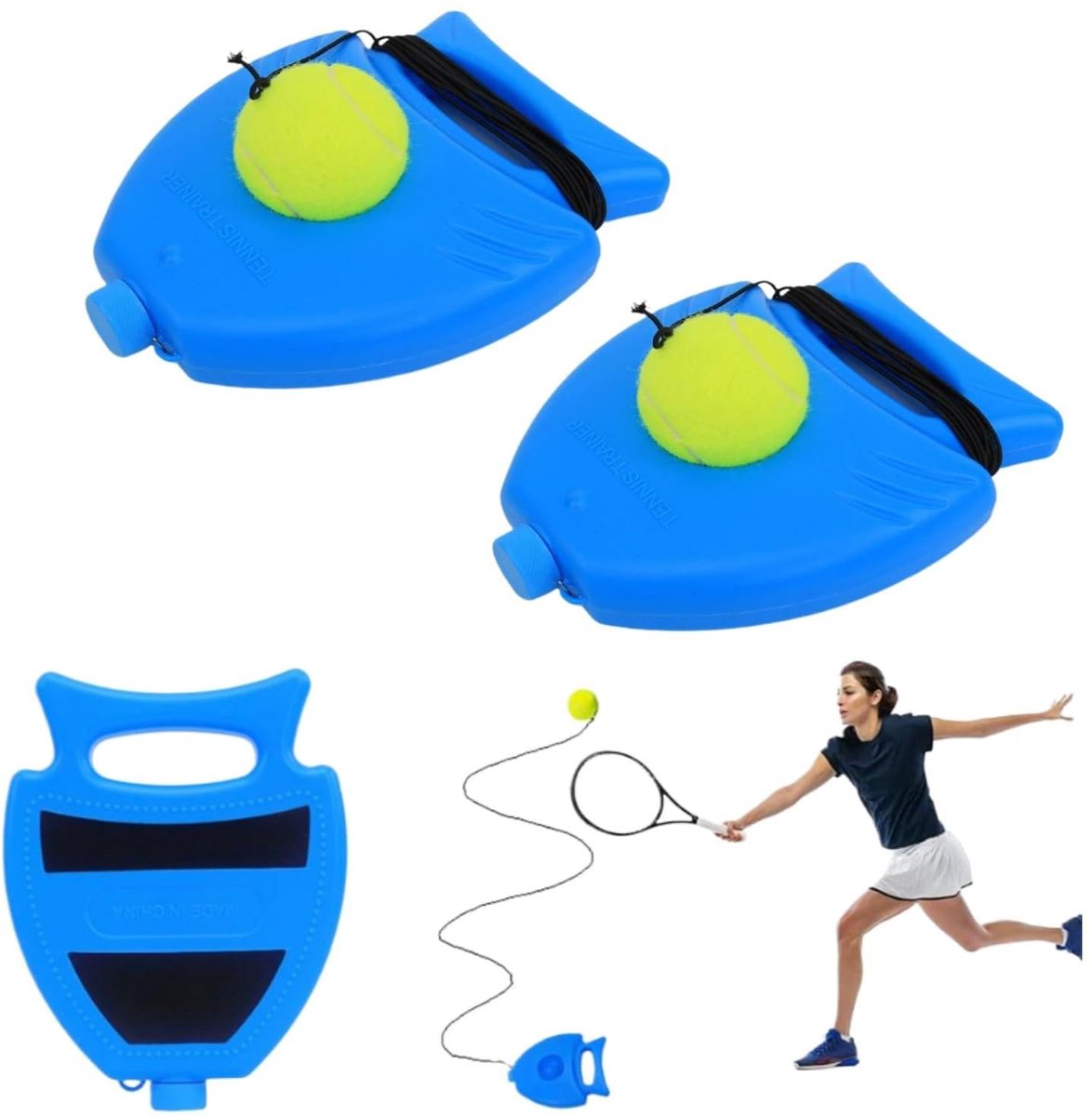 Tennis Trainer Set - Solo Rebounder met Gewogen Basis