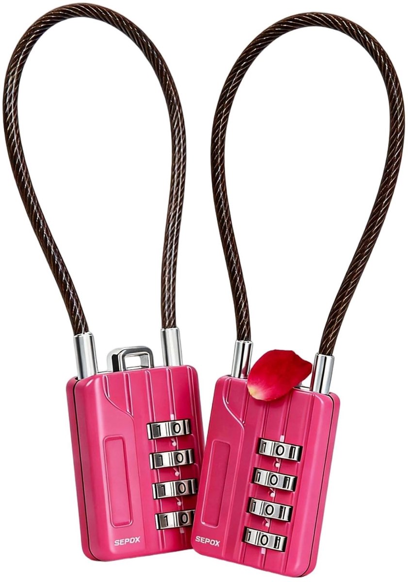 Kabel Hangslot - 2 Stuks - Roze