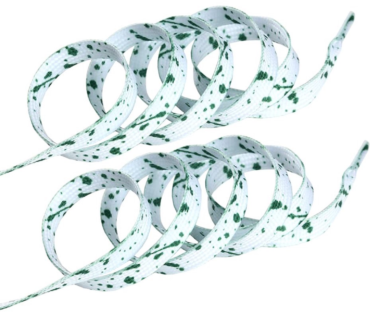 Schoenveters van polyester en linnen - 140 cm wit en groen