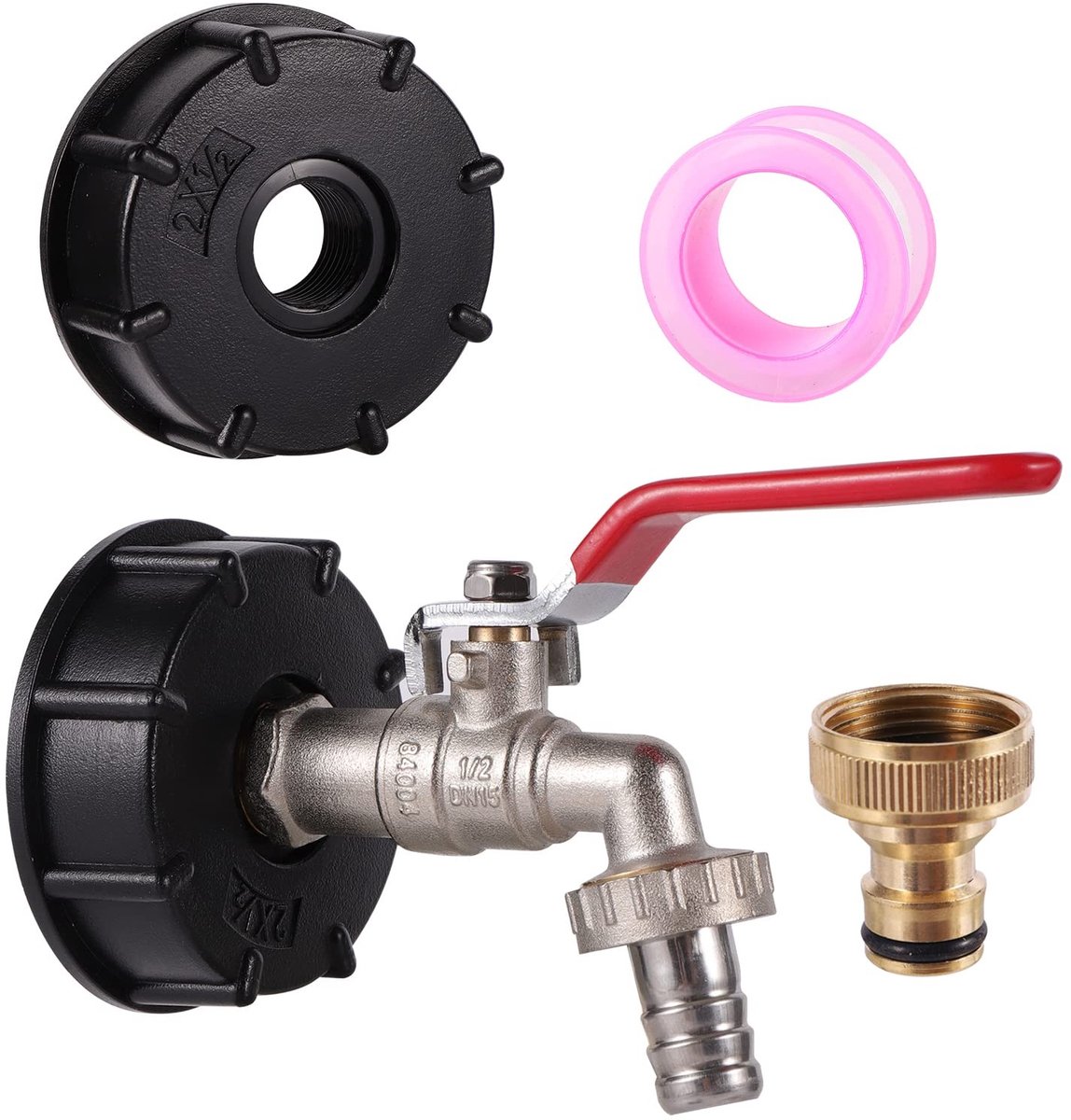 Water Tank Faucet Adapter - Messing met 1/2 inch aansluiting