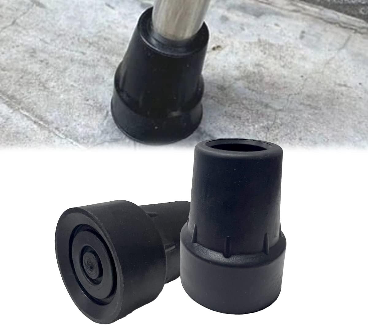 Vervangende Rubber Stoelpootdoppen 7/8 Inch Zwart - Set van 2 voor Stabiliteit en Bescherming