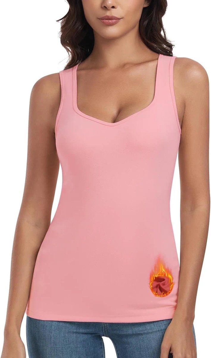 Dames Mouwloze Thermo Tanktop - Roze
