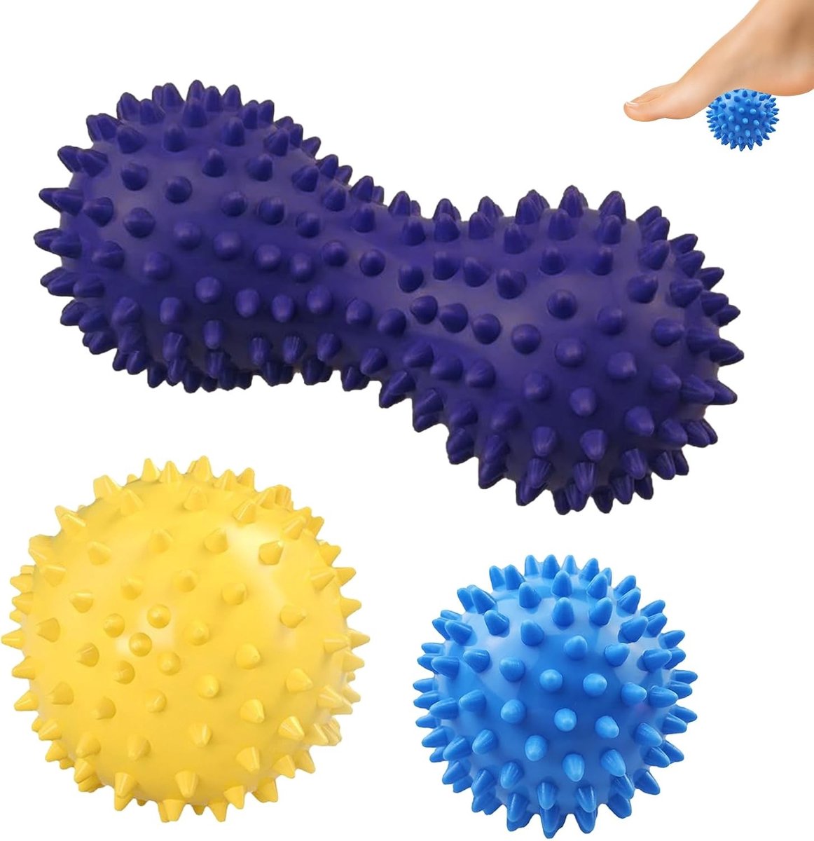 Set van 3 Massageballen voor Gerichte Triggerpoint Therapie, Voetreflexmassage en Ontspanning