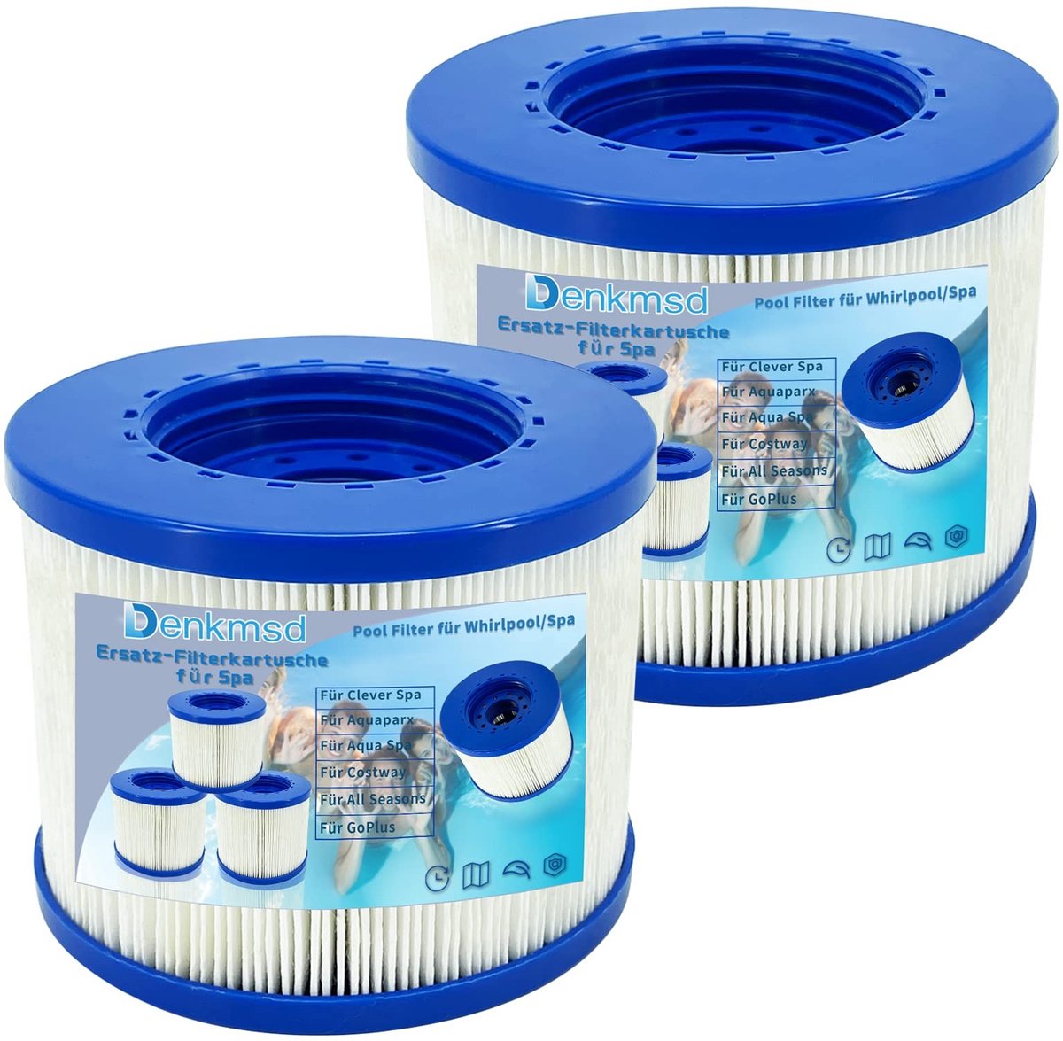 Vervangfiltercartridge voor Spa en Zwembad - 2 Stuks