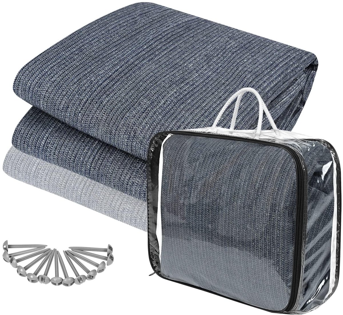 Campingmat voor Buiten - Waterdicht en Stijlvol - Grijs/Blauw
