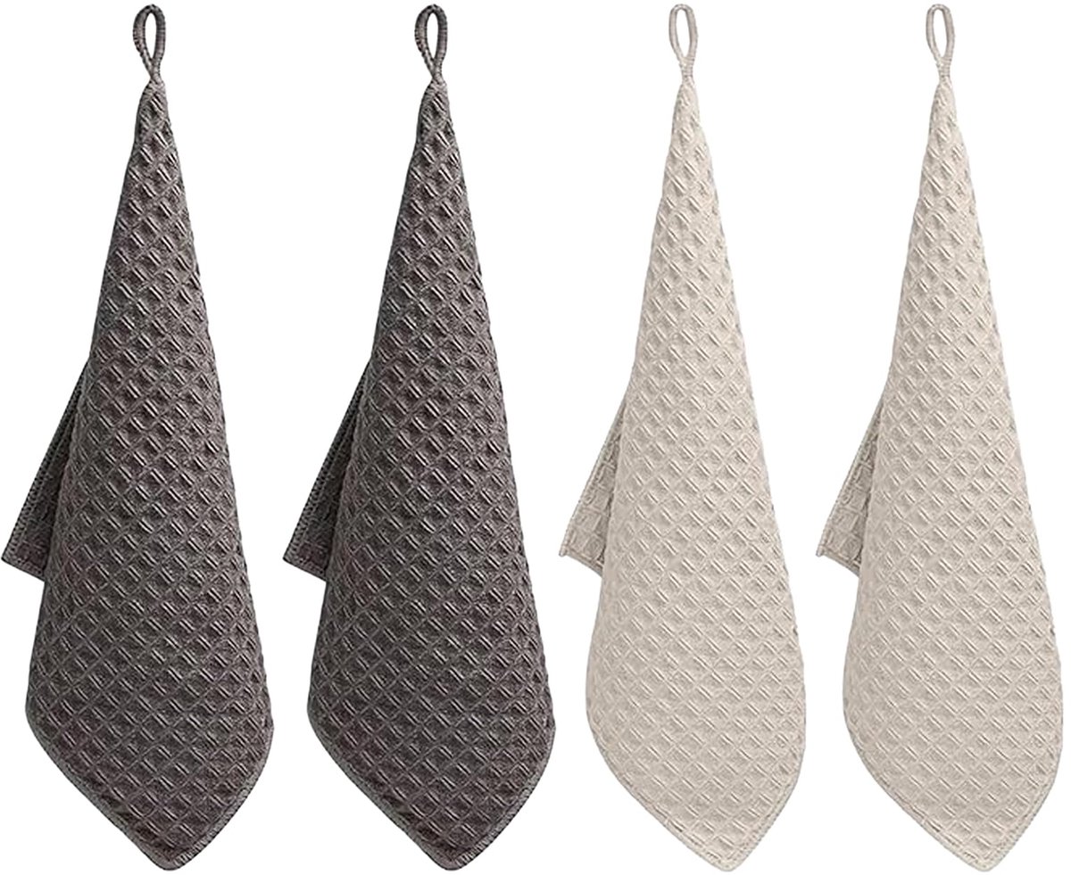 Microvezel Doekjes - Barista Wafeldoek Herbruikbaar & Absorberend - Voor Espressomachine, Stoompijpje & Keuken - 4 stuks