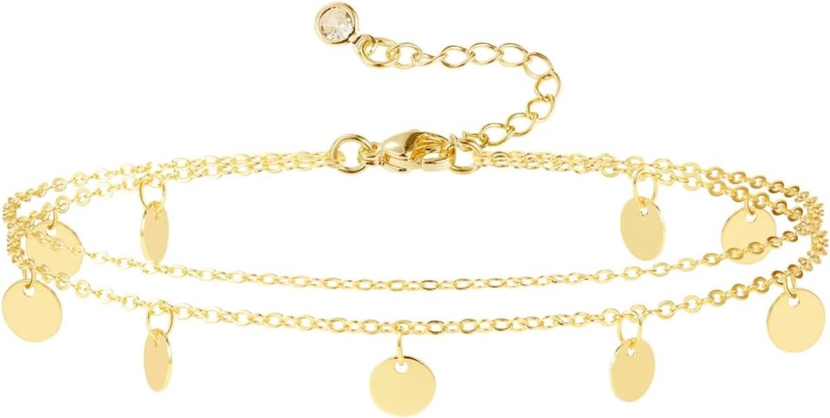 Elegante Waterdichte Enkelband voor Dames, Verstelbaar, Gelaagd Design, Boho Stijl, Perfect Cadeau voor Elke Gelegenheid