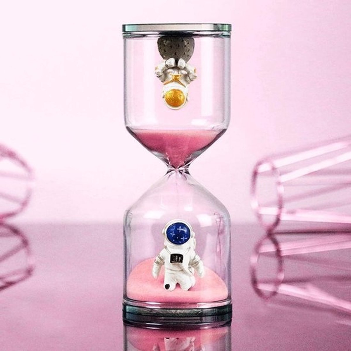 Zandloper Timer - Zandloper Klok - Tijdmanagement Assistent - Hoog Borosilicaatglas - 15.5 cm Hoog - Blauw