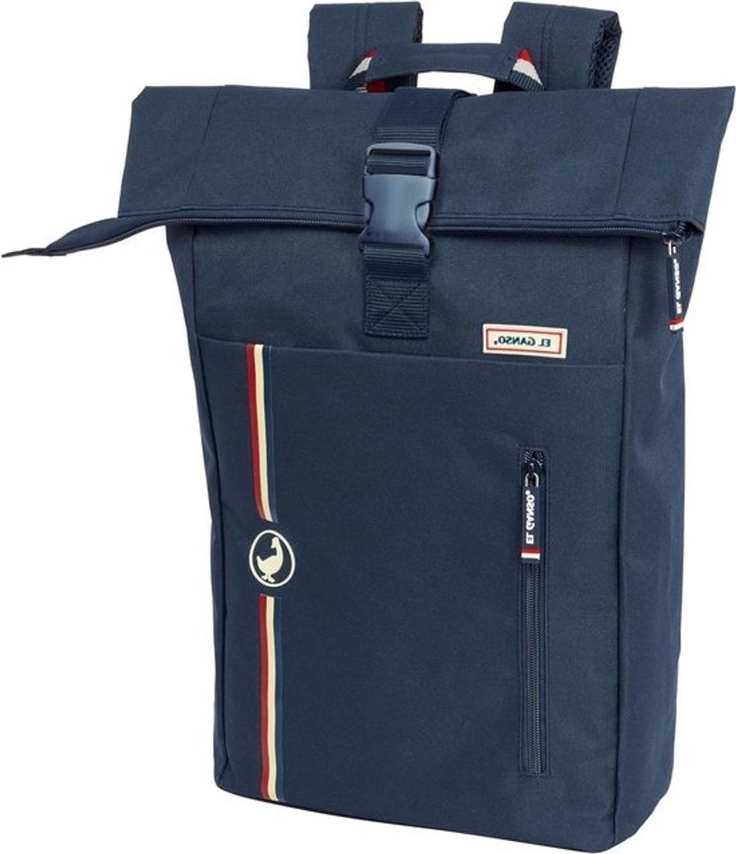 Rugzak met Klep - Laptoptas Schooltas - Dagelijks Gebruik - Speciaal Laptopvak - 42 cm Hoog - Donkerblauw