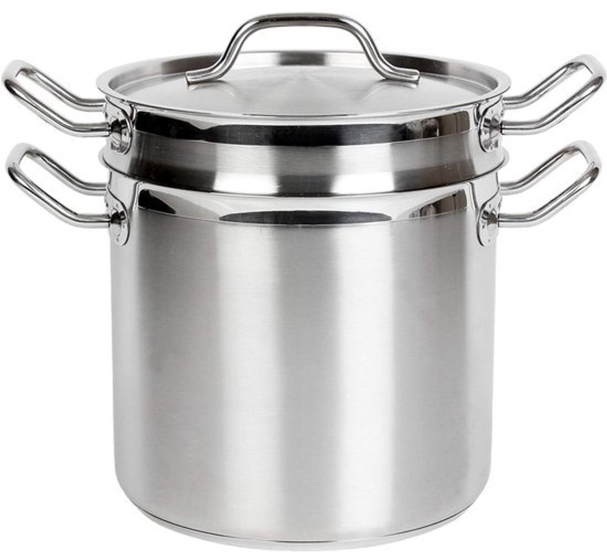Pastakoker RVS - Pastapot Zeef - Pasta Koken - Geperforeerde Zeef - 12 Liter - Zilver