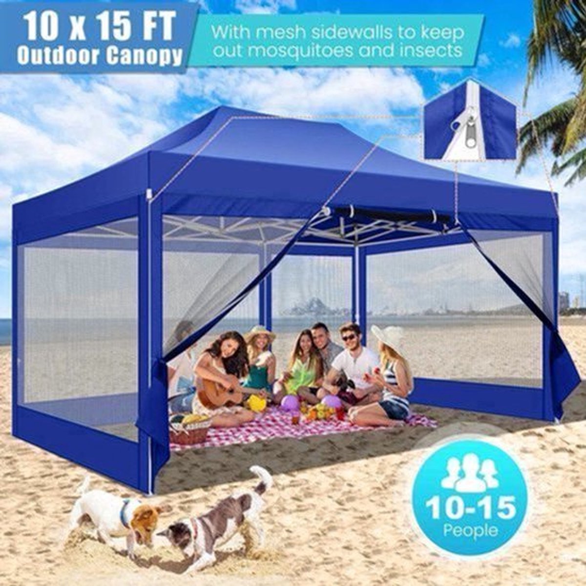 Pop-Up Partytent – Overkapping – Tuintent – Marktstand – Campingtent – 3x4,5 Meter – Aluminium Frame