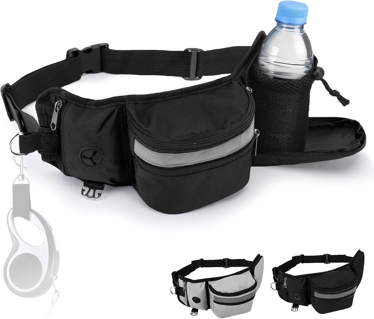 Praktische Heuptas voor Hondentraining met Fleshouder, Snack- en Poepzakjes Dispenser, Ideaal voor Wandelen en Training van Honden