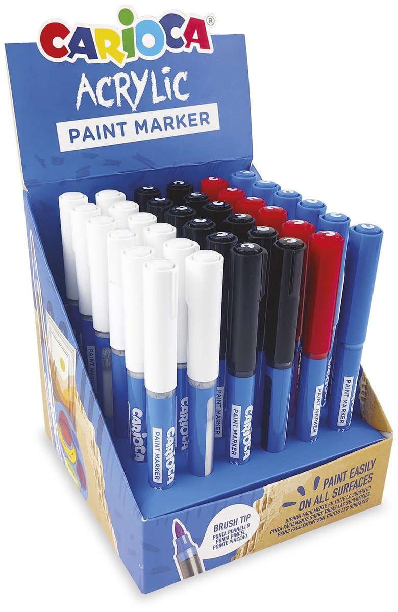 Acryl Marker Set met 36 Stuks - Brush Tip en Waterbasis