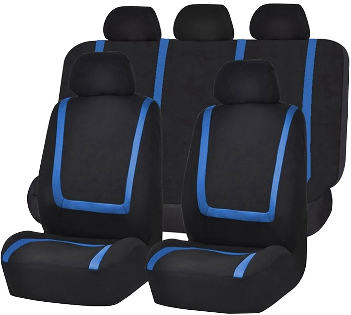 Auto Zitbekleding Set van 9 - Universele Stof - Blauw