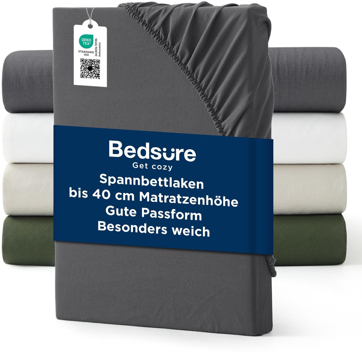 Fitted Sheet 140x200 cm - Extra Diep voor Matrassen tot 40 cm - Anthraciet-grijs
