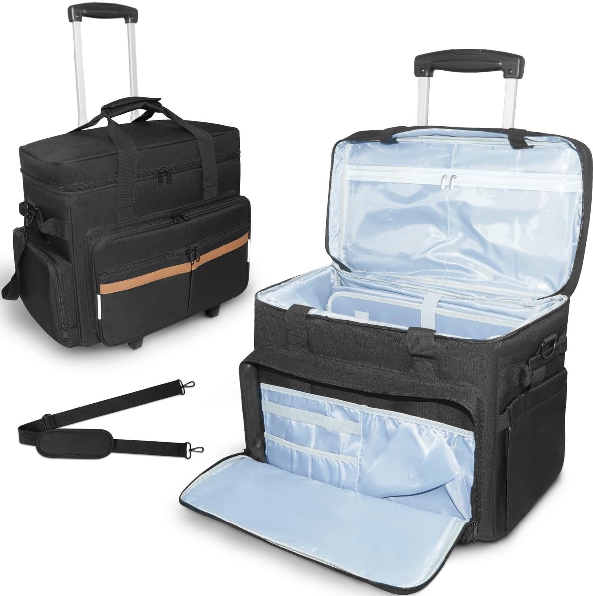 Rolling Teacher Bag - Ruim en Beschermend - Zwart/Bruin