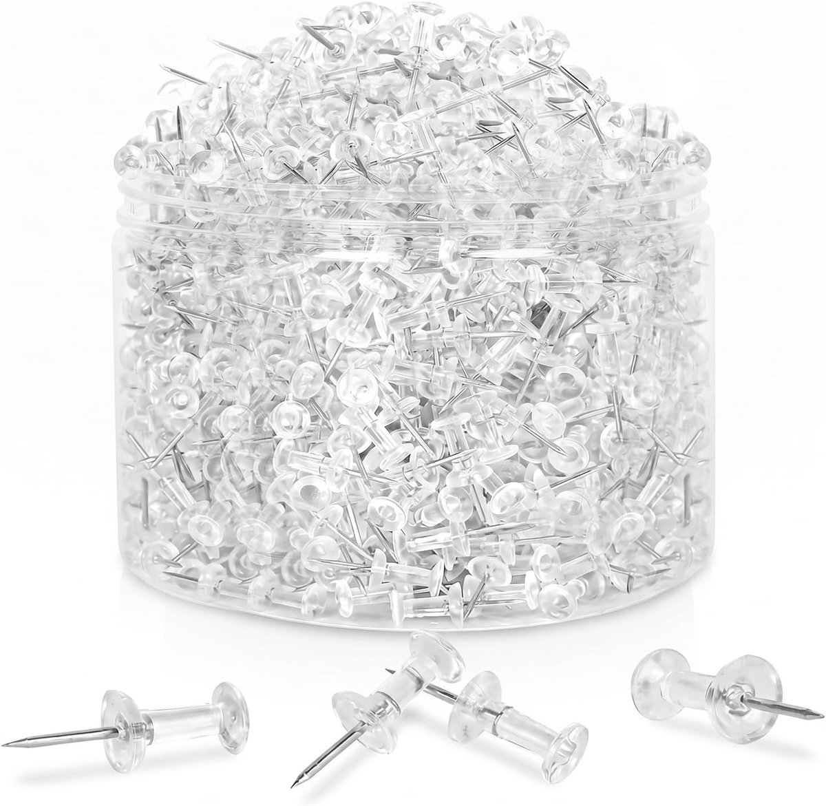 1000 stuks transparante punaises met ronde kop voor kurkbord, decoratie, school en hobby's