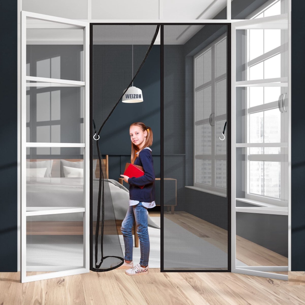 Magneet Hor voor Deur - 100x270cm - Zwart