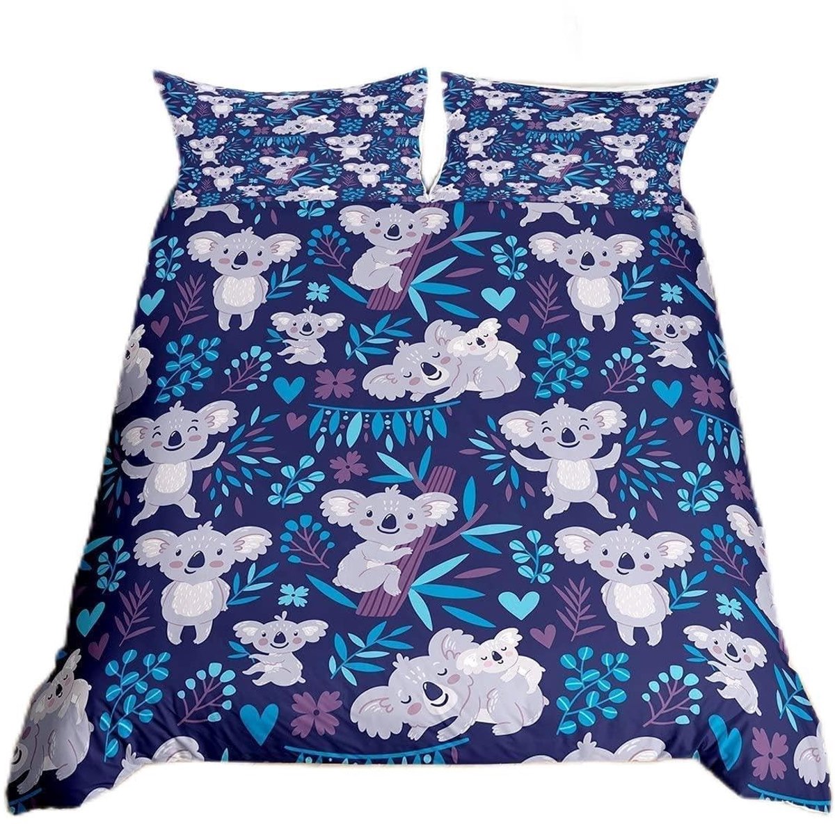 Dekbedovertrek Set - Cartoon Dieren - Blauw King Size