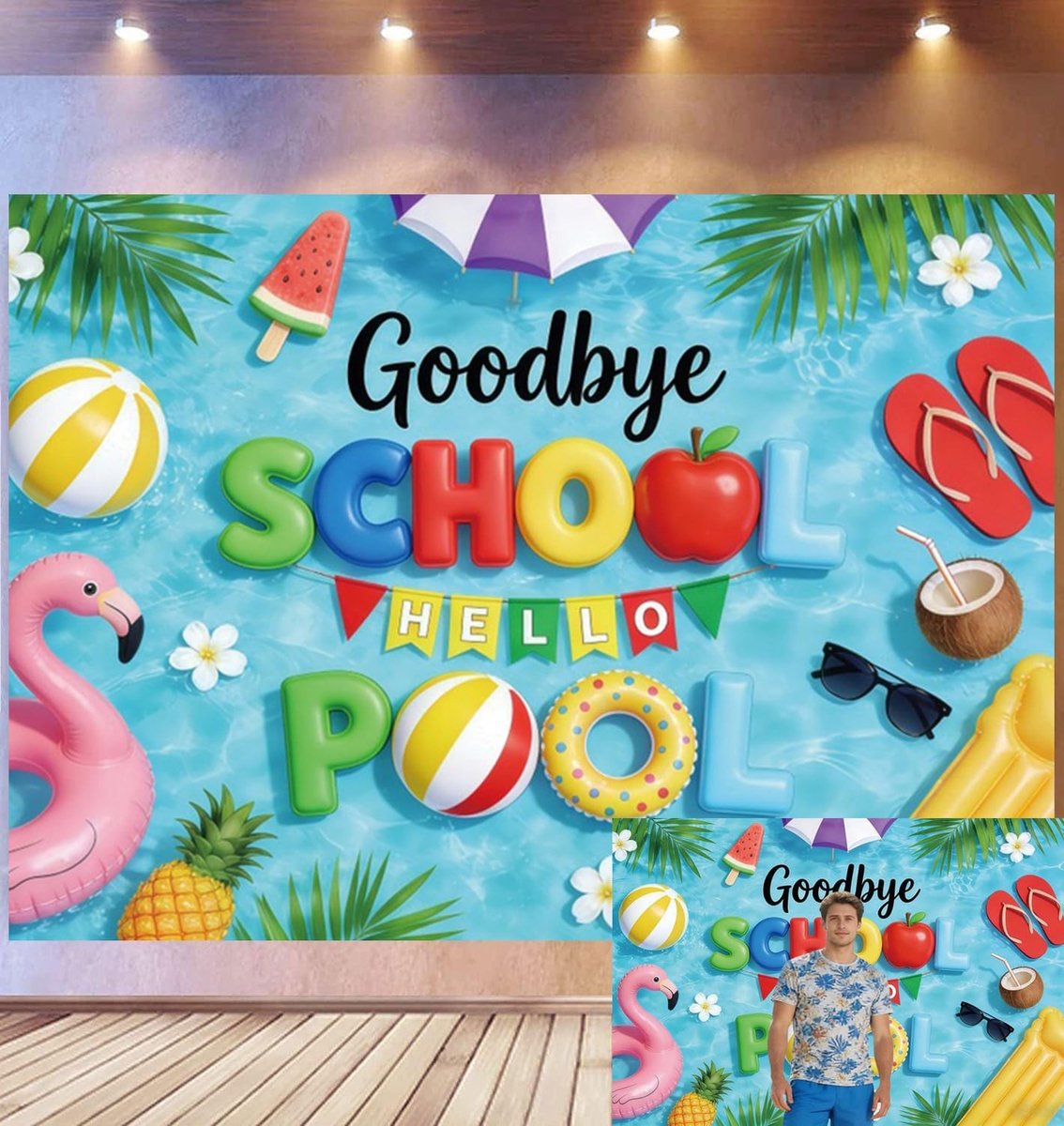 Fotobehang - Zwemmen en vakantie thema - 2,2x1,5m