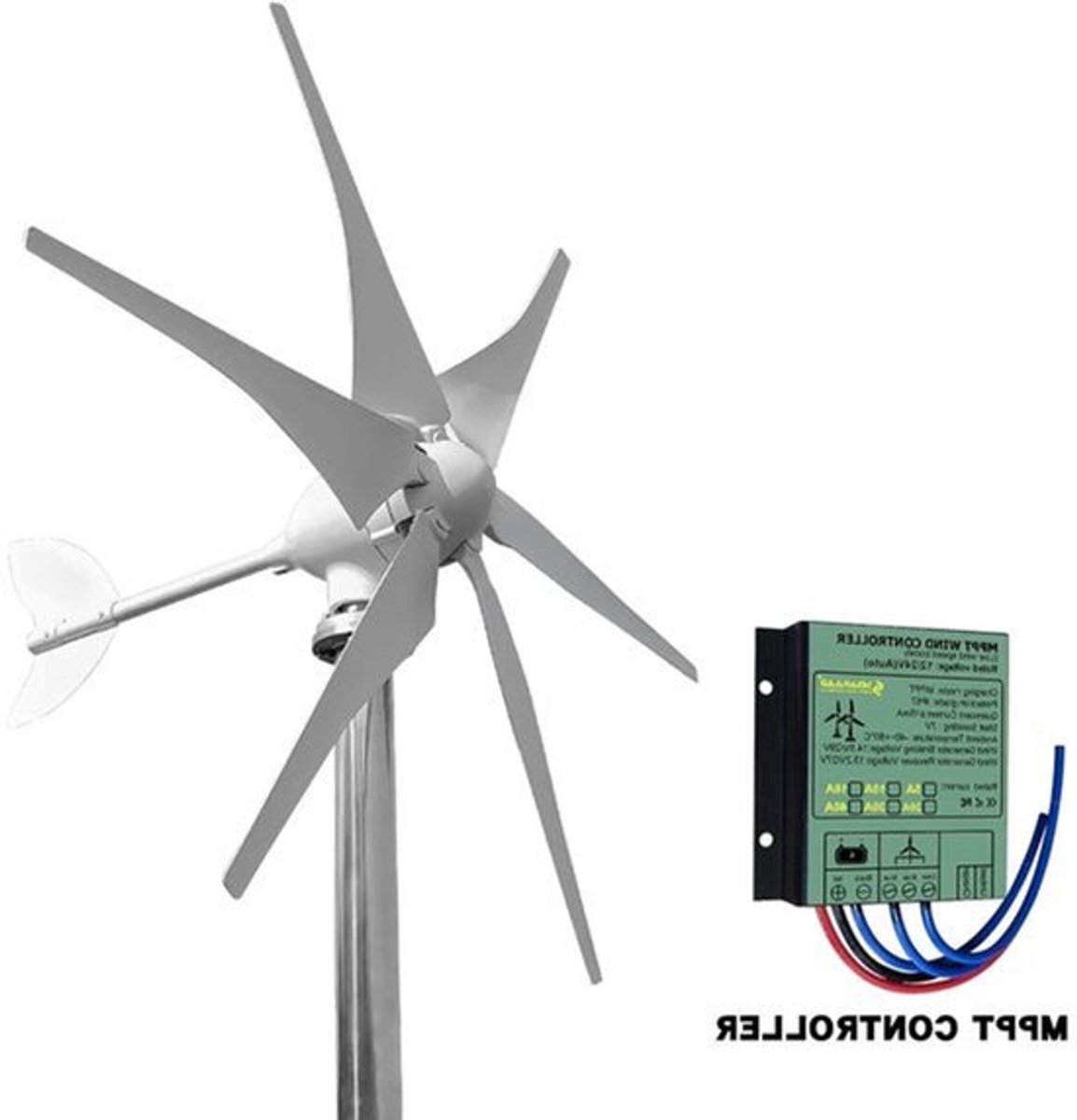 Windturbine - Windmolen - Windturbine Generator - Windenergie - 3000W - 48V - met Controller - Krachtige en Stille Energieoplossing - voor Huishoudens en Off Grid Systemen